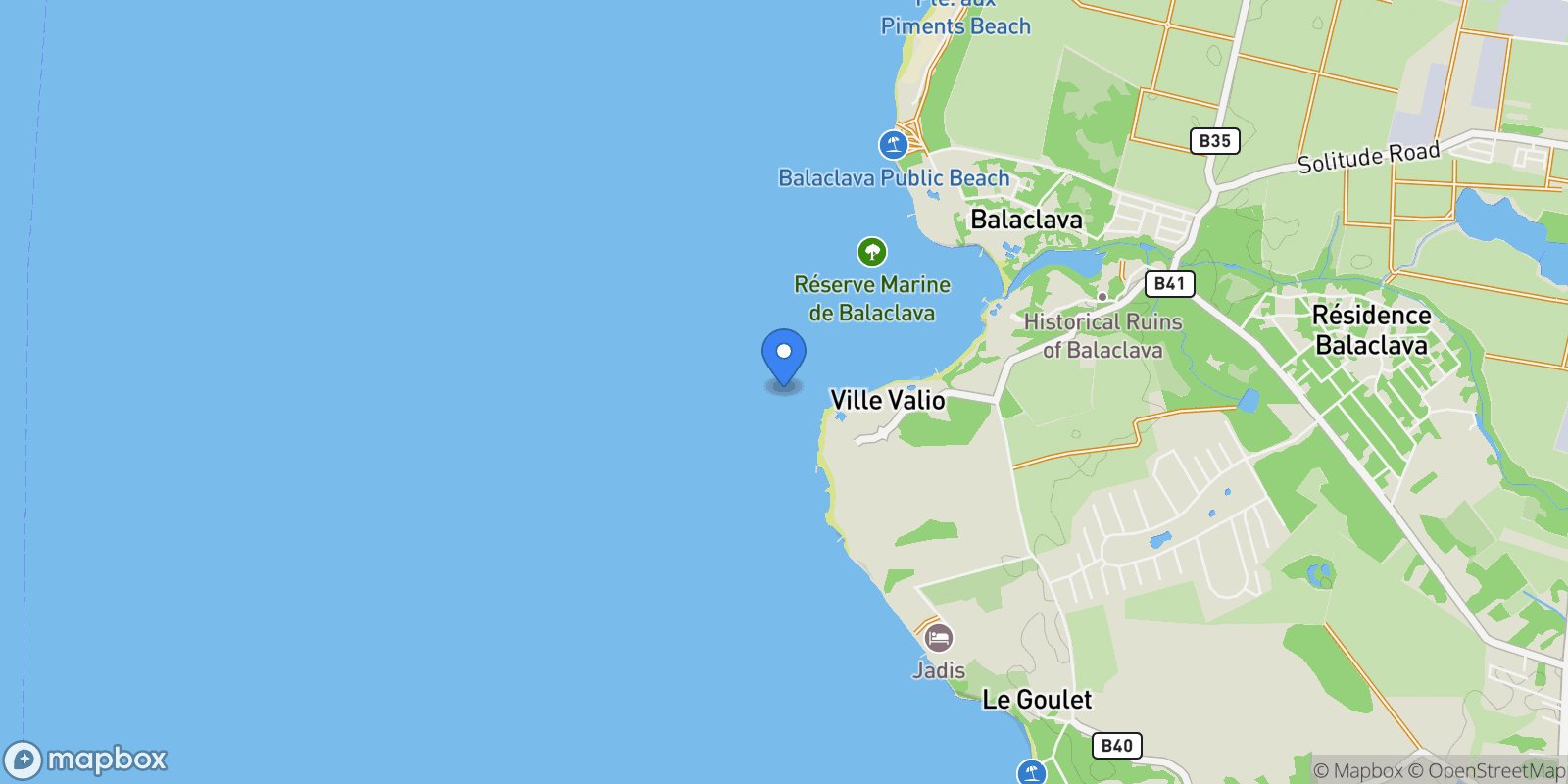 Map showing Balaclava, Pamplemousses District, Mauritius.