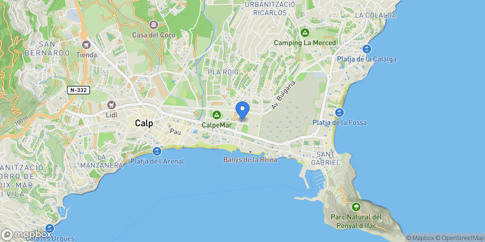 Map showing C. Estonia, 5, 03710 Calpe, Alicante, Spain, Calp, Valencian Community, Spain.