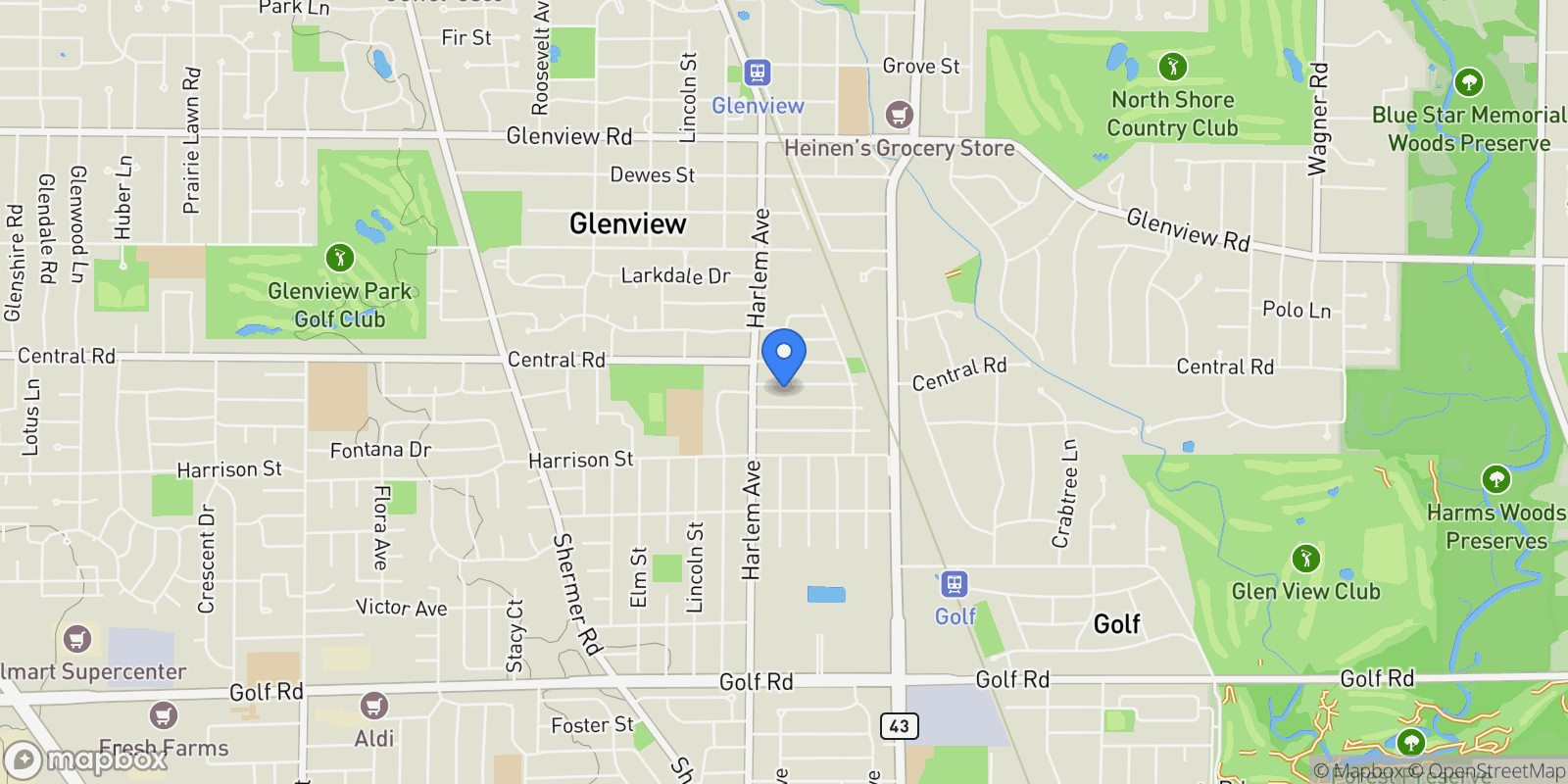 Map showing 1821 George Court , Glenview, IL 60025, Glenview, Illinois, United States.