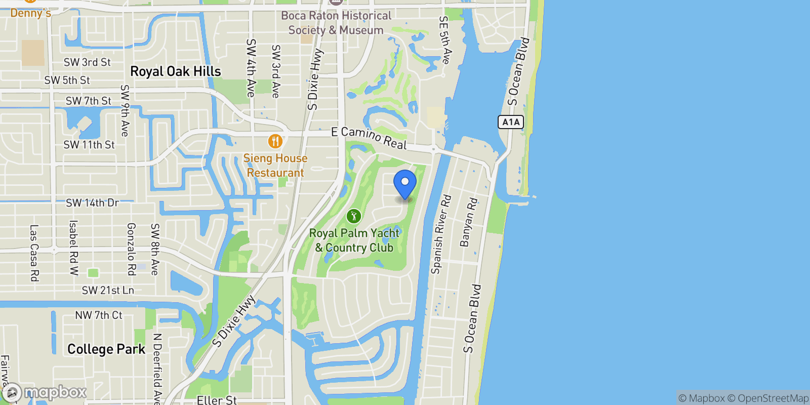 Map showing 1560 Sabal Palm Drive, Boca Raton, Florida, United States.