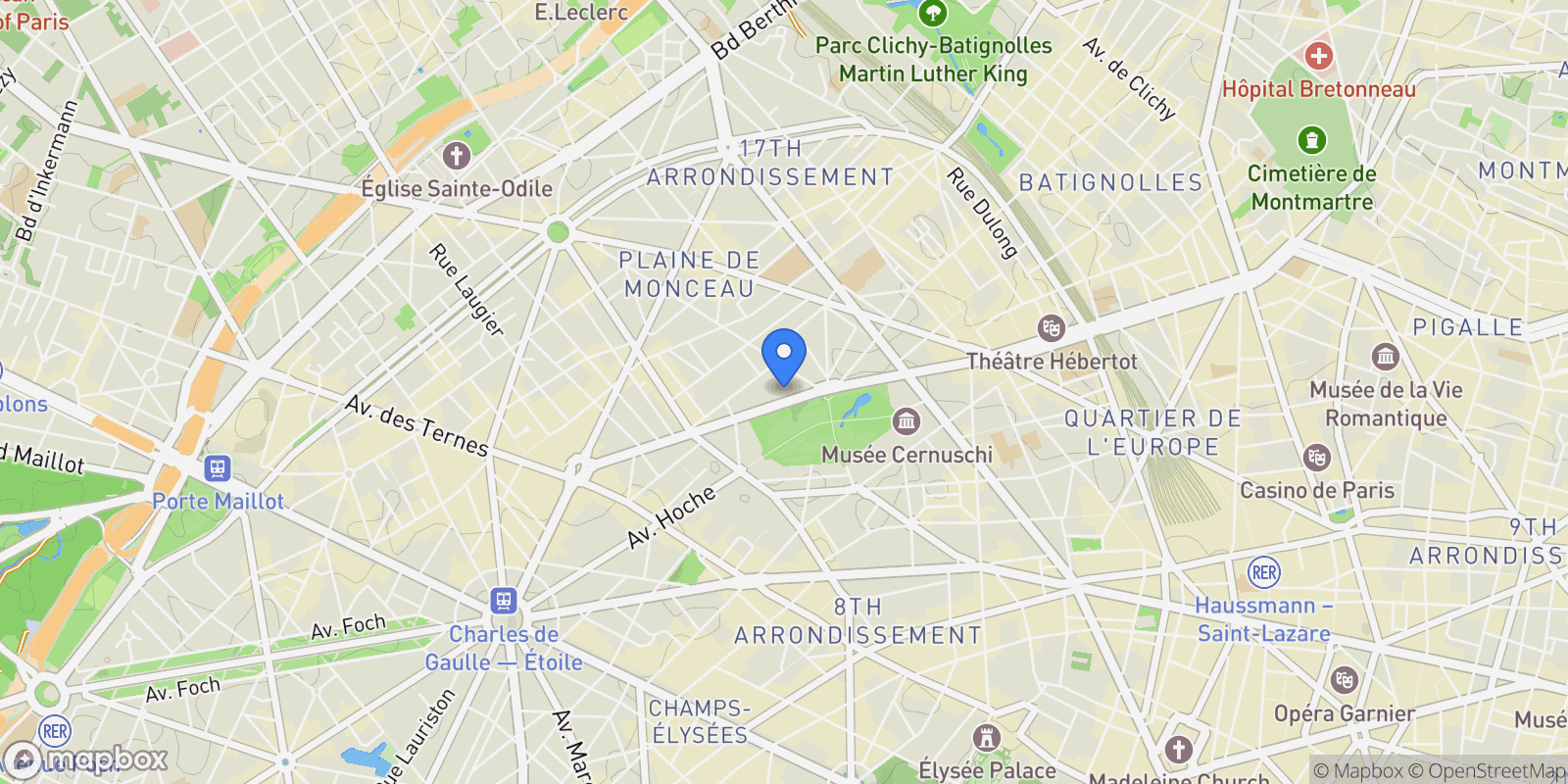 Map showing Paris, Île-de-France, France.