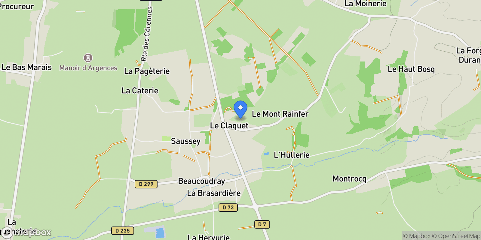 Map showing Saussey, Normandy, France.