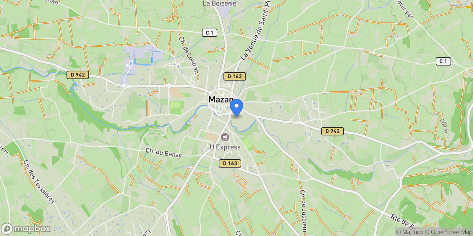 Map showing Mazan, Provence-Alpes-Côte d'Azur, France.