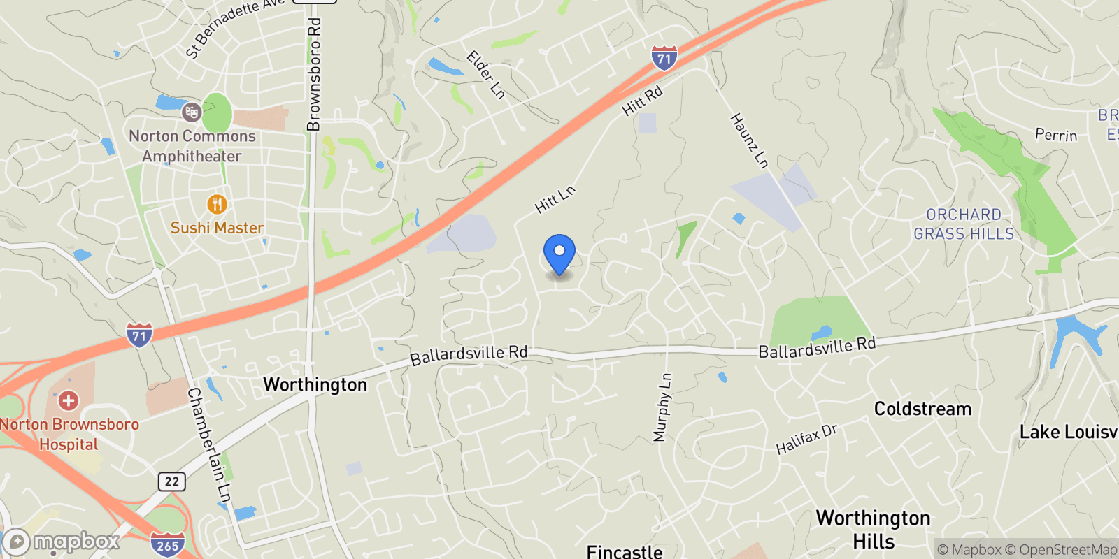 Map showing 5203 Rock Ridge Dr, Louisville, KY 40241, Watterson Park, Kentucky, United States.