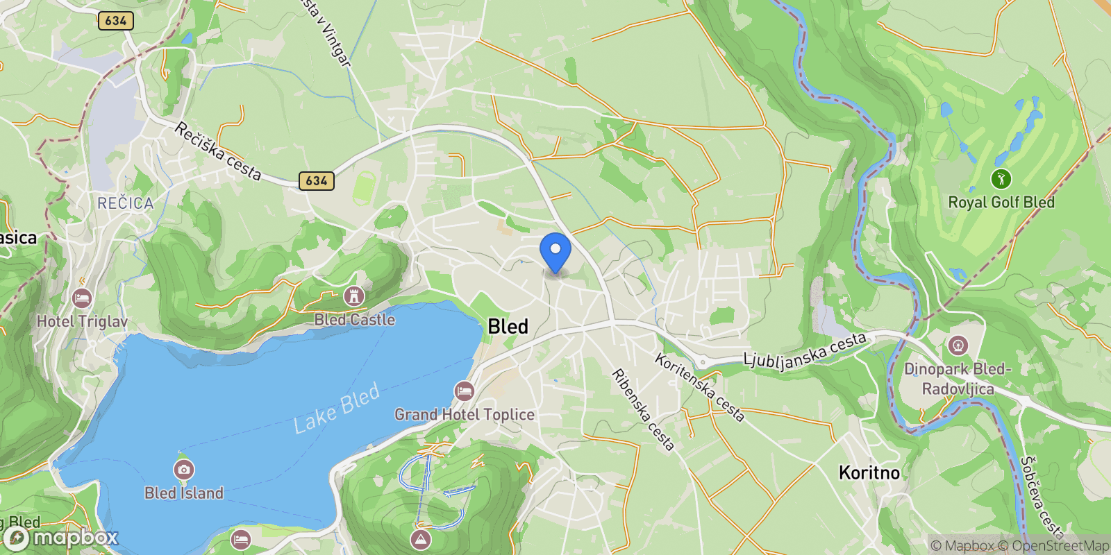 Map showing Črtomirova ulica, 4260 Bled, Slovenia, Bled, Radovljica, Slovenia.