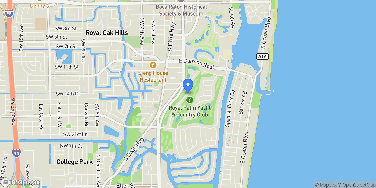 Map showing 1576 Thatch Palm Drive, Boca Raton, Florida, United States.