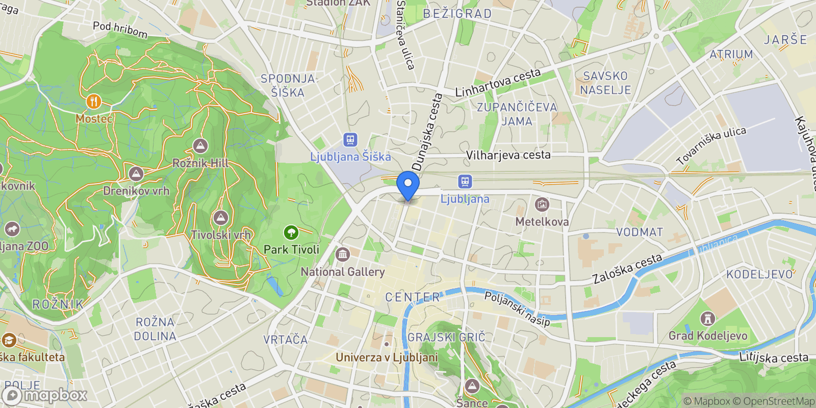 Map showing Ljubljana, Slovenia, Ljubljana, Ljubljana, Slovenia.