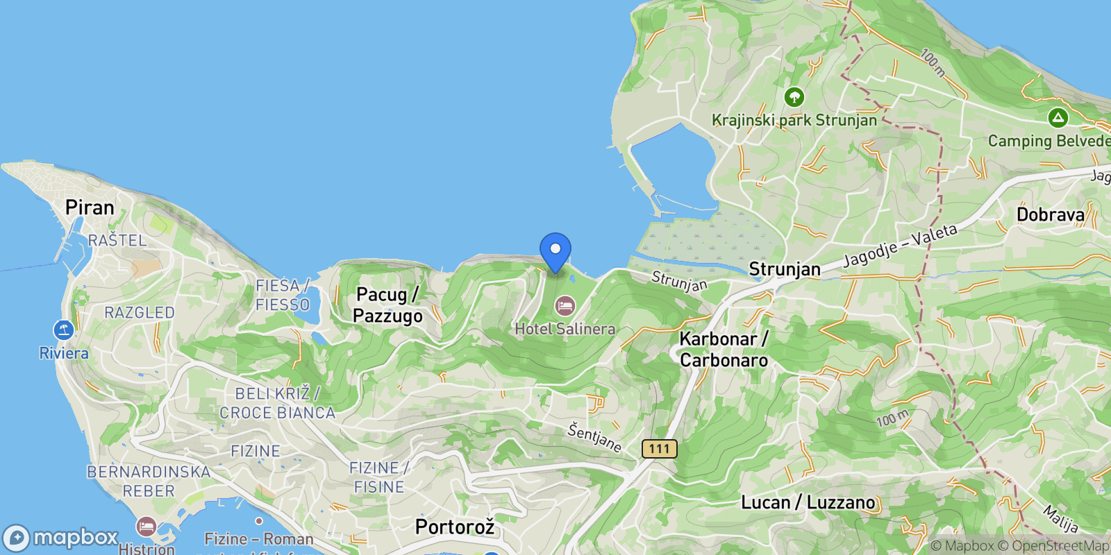 Map showing Strunjan 14, 6320 Portorož, Slovenia, Portorož, Piran, Slovenia.