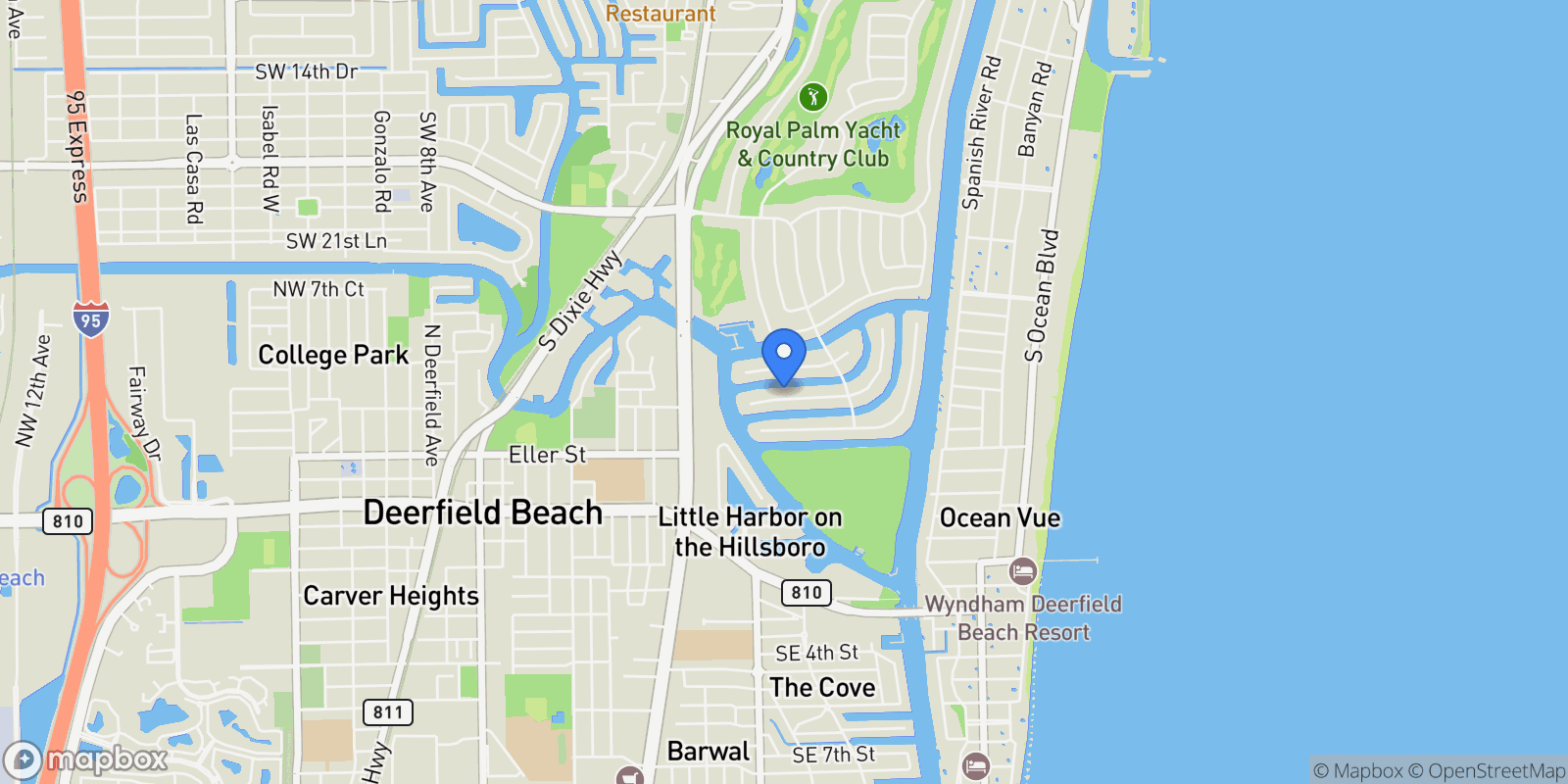 Map showing 191 W Coconut Palm Road, Boca Raton, Florida, United States.