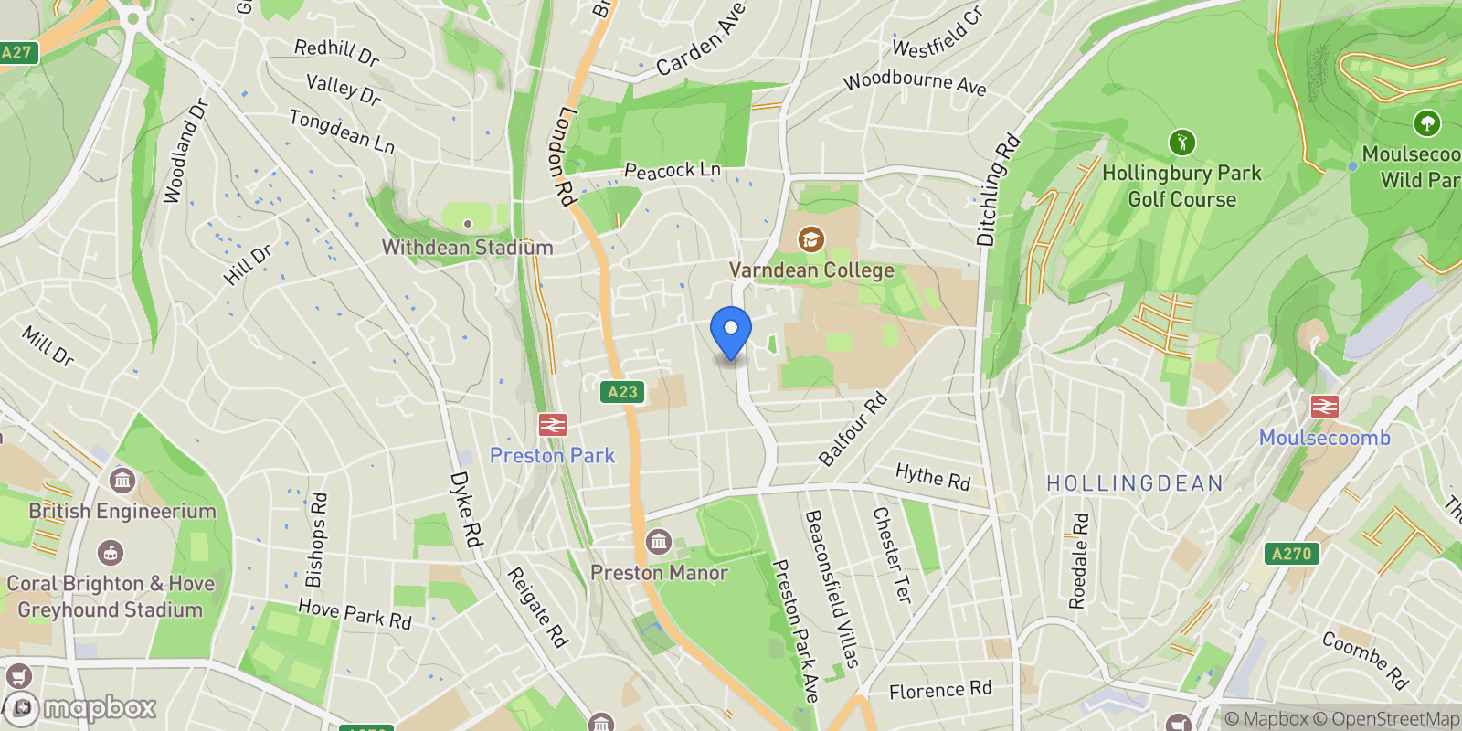 Map showing Brighton, Brighton and Hove, England, United Kingdom.
