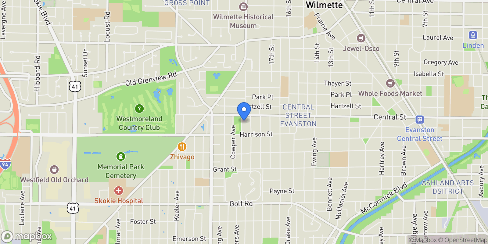Map showing 2537 Hastings Avenue, Evanston, IL 60201, Evanston, Illinois, United States.