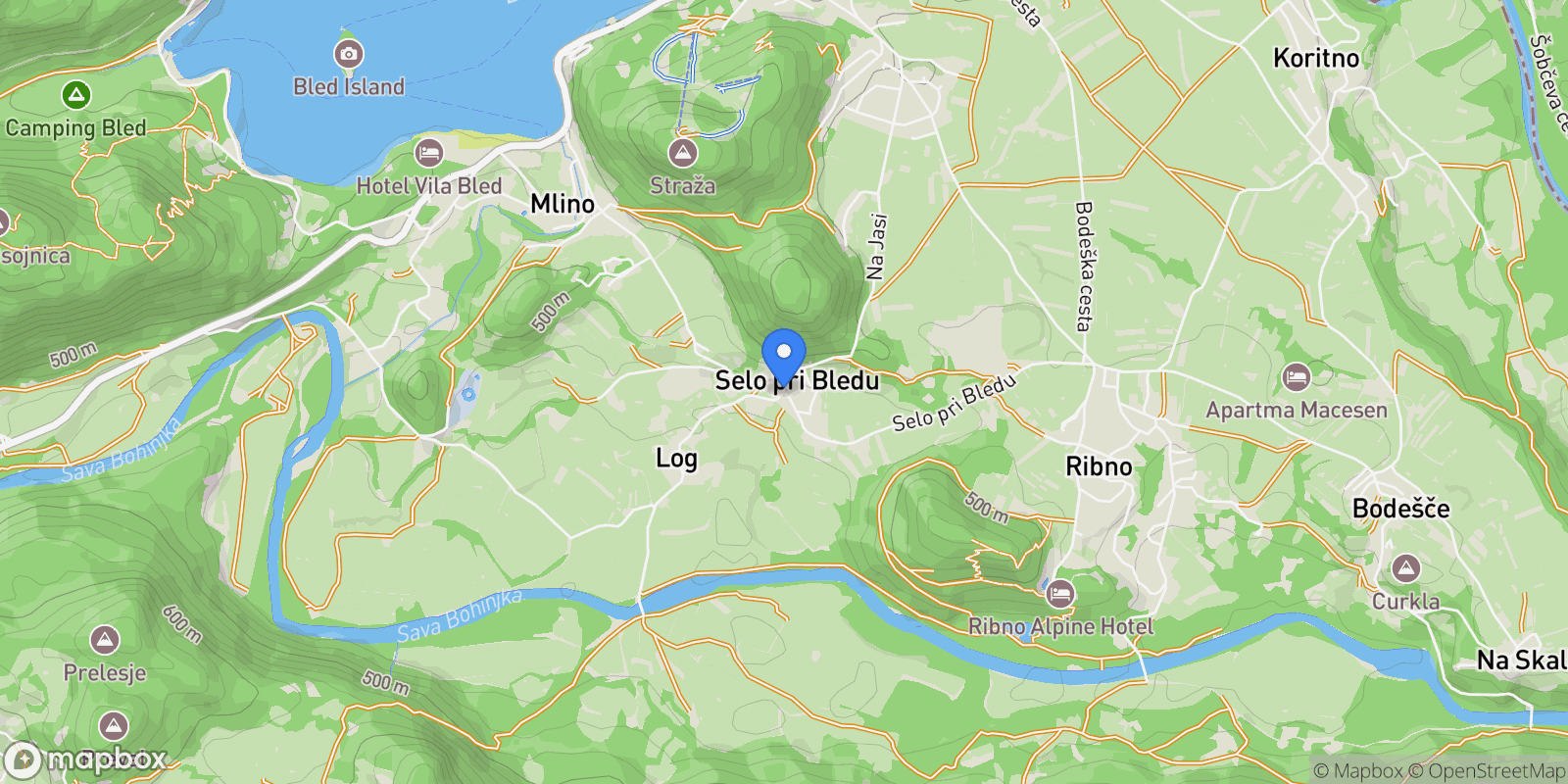 Map showing 4260 Selo pri Bledu, Slovenia, Selo pri Bledu, Radovljica, Slovenia.