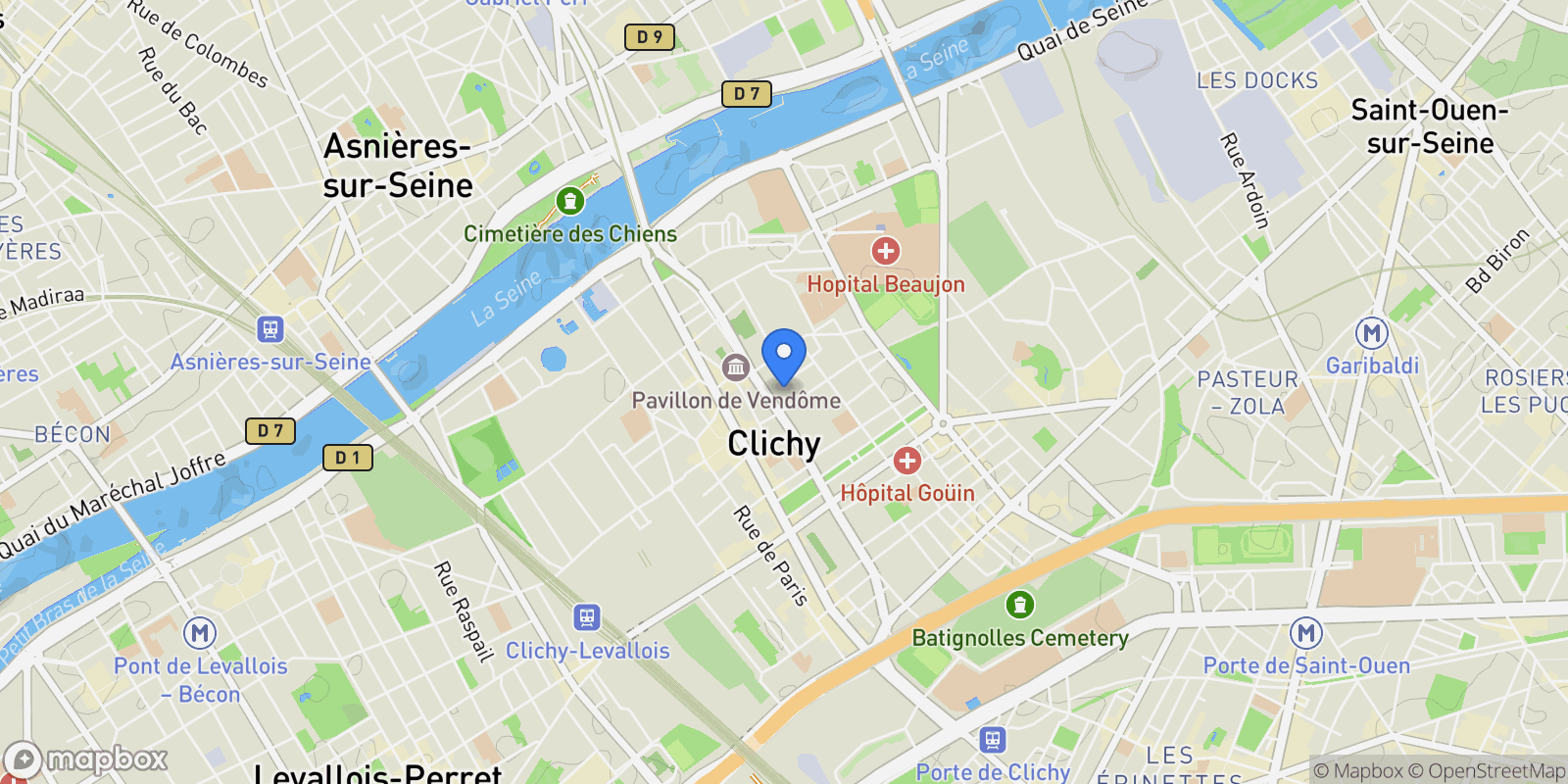Map showing Clichy, Île-de-France, France.