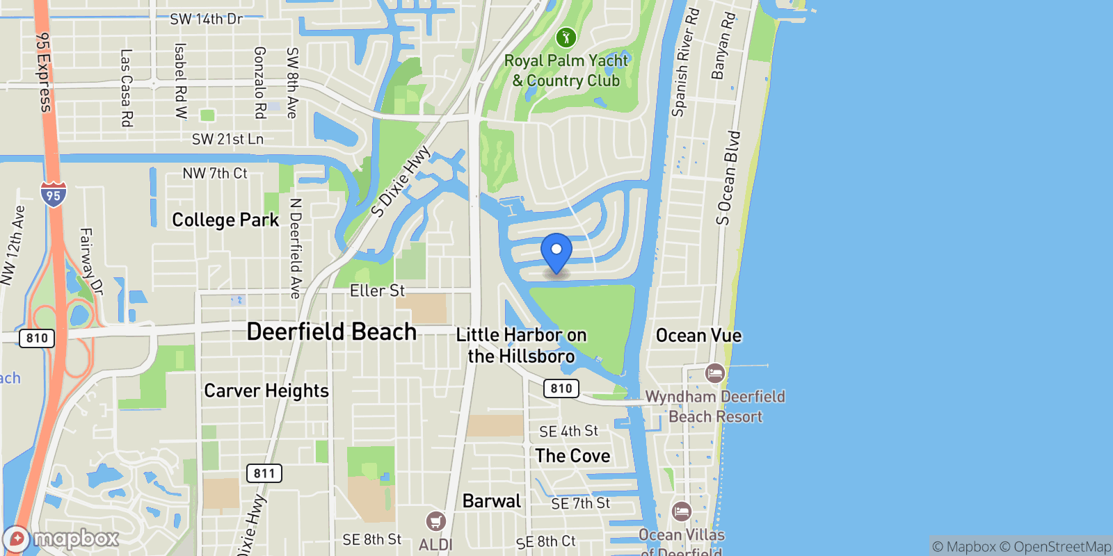 Map showing 212 W Alexander Palm Road, Boca Raton, Florida, United States.