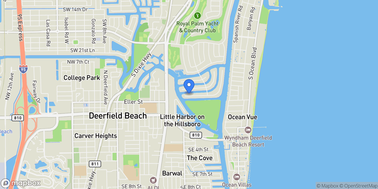Map showing 175 W Alexander Palm Road, Boca Raton, Florida, United States.
