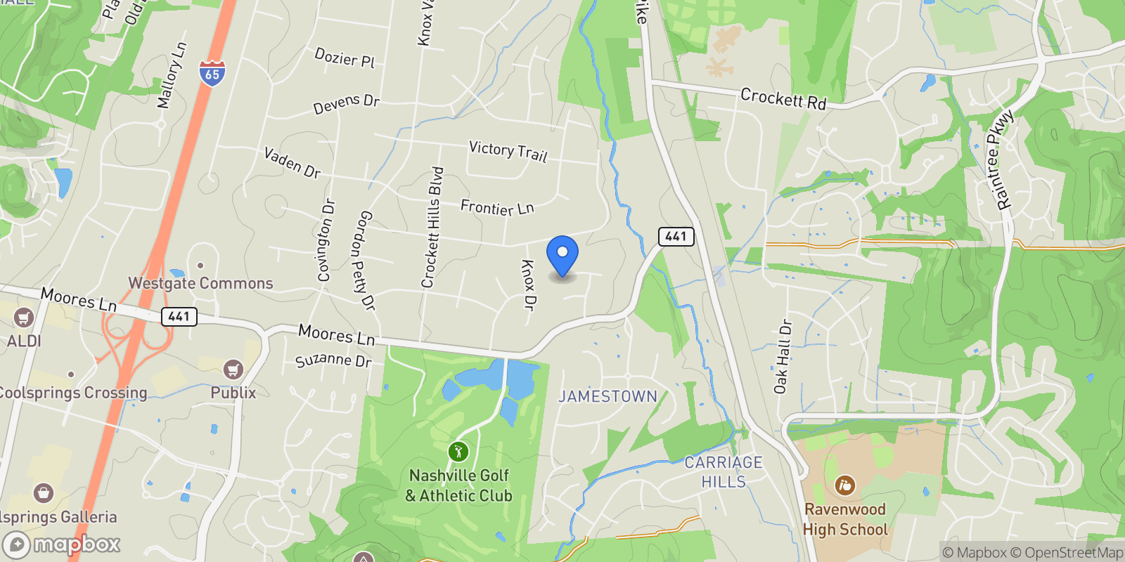 Map showing 8101 Turning Point Dr, Brentwood, TN, 37027, USA, Nashville, Tennessee, United States.