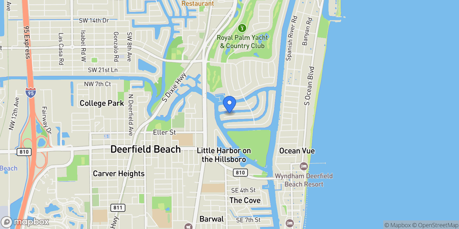 Map showing 169 W Coconut Palm Road, Boca Raton, Florida, United States.