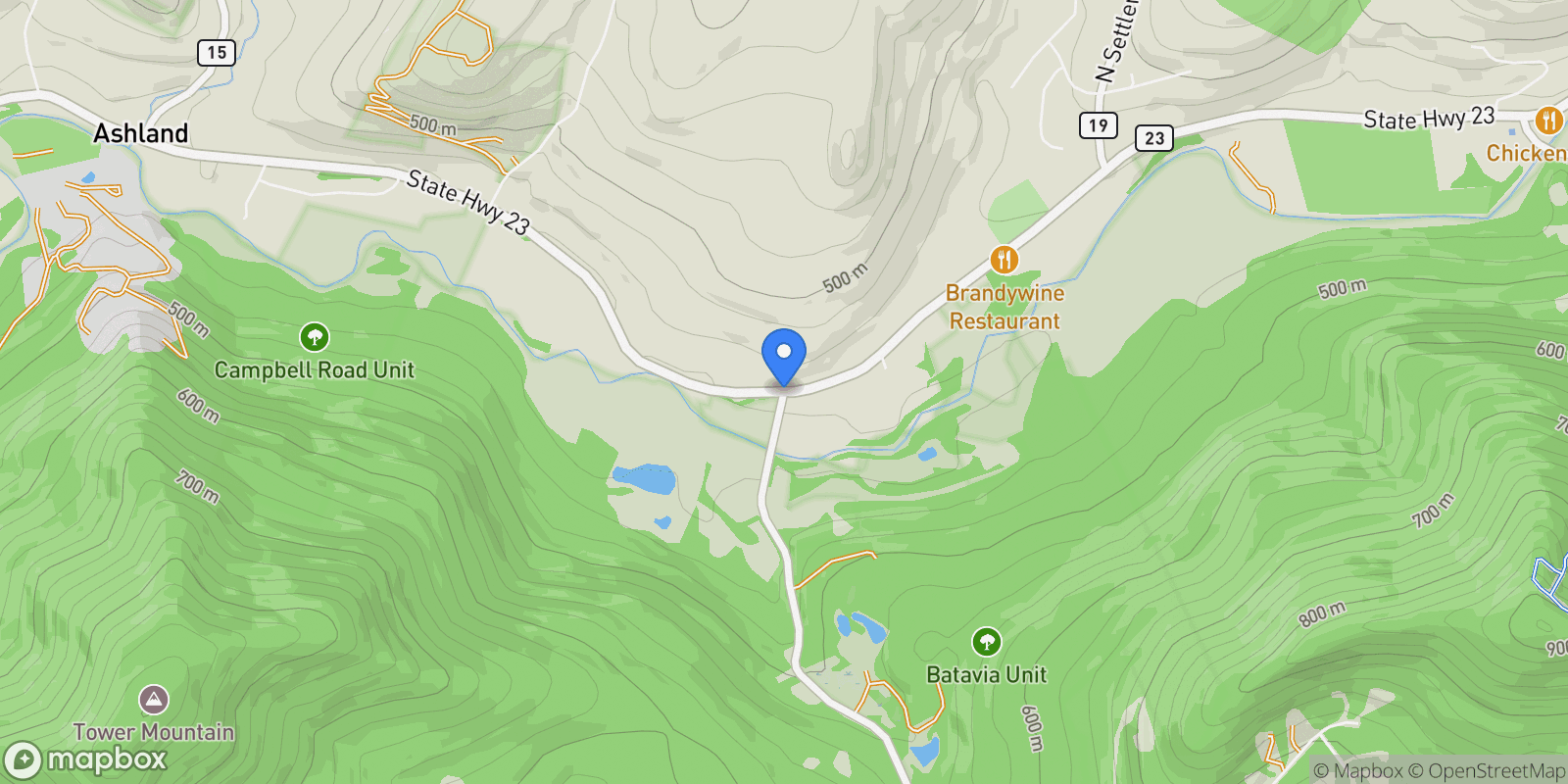 Map showing 11400 New York 23 , Ashland, NY 12407, Windham, New York, United States.
