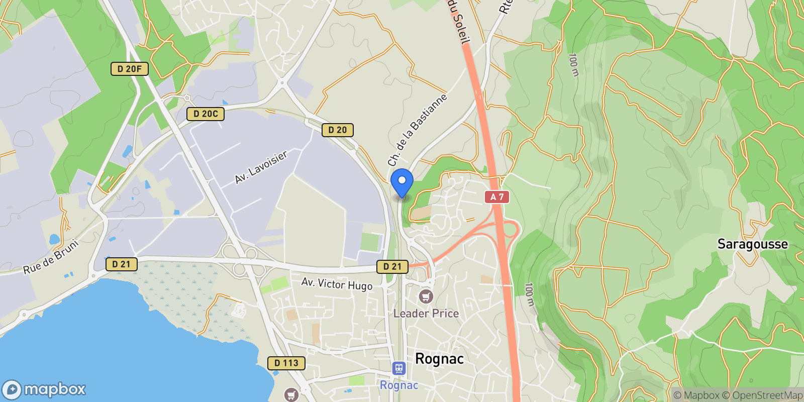 Map showing Rognac, Provence-Alpes-Côte d'Azur, France.