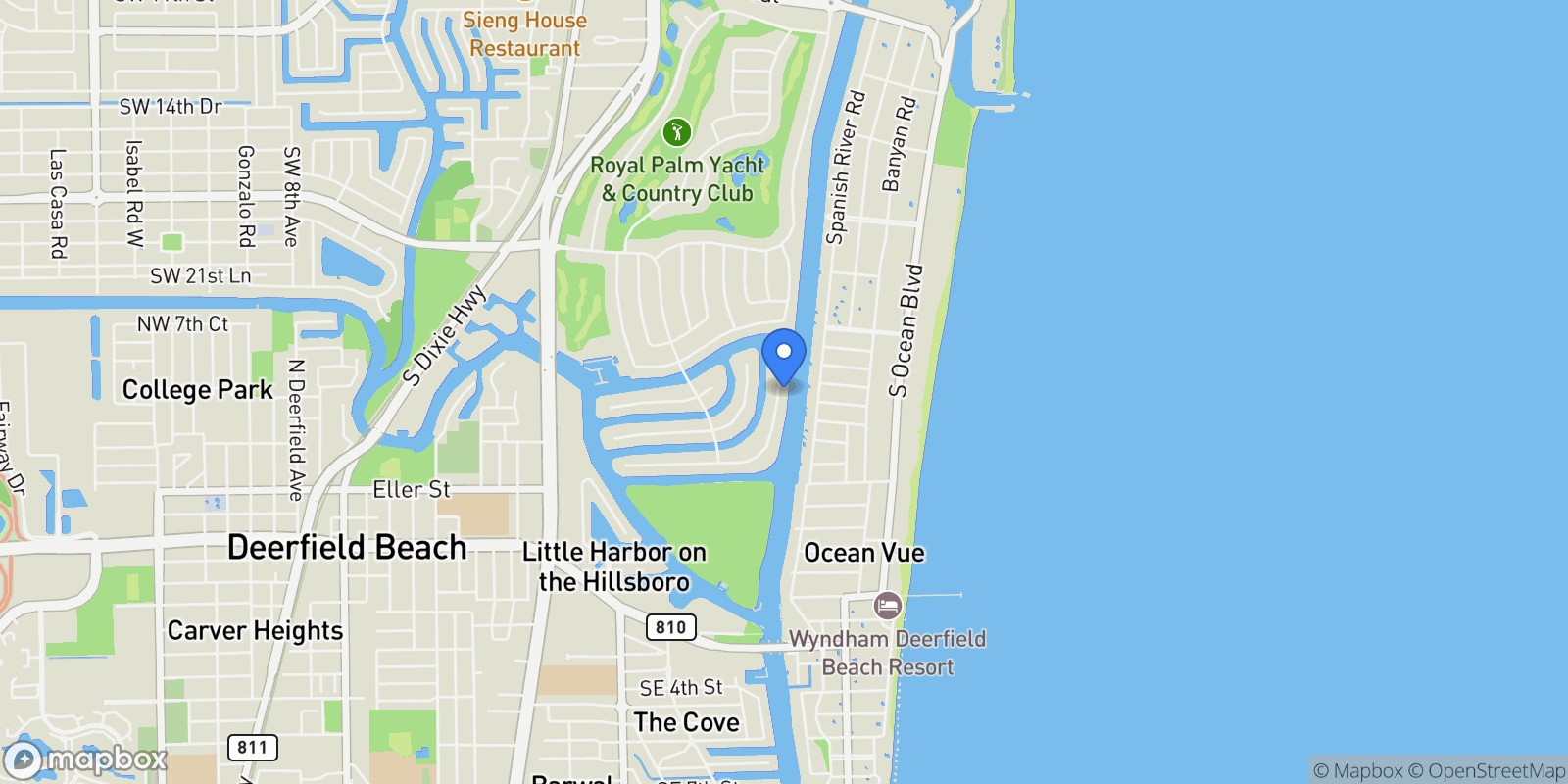Map showing 500 E Alexander Palm Road, Boca Raton, Florida, United States.