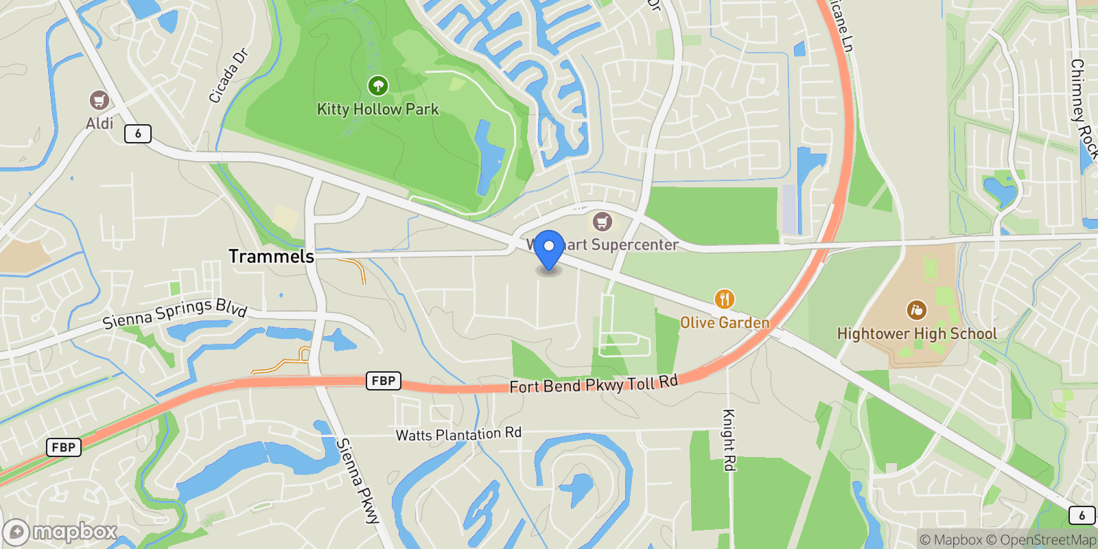 Map showing 10907 Prospect Hill Court, Missouri City, TX 77459, Missouri City, Texas, United States.
