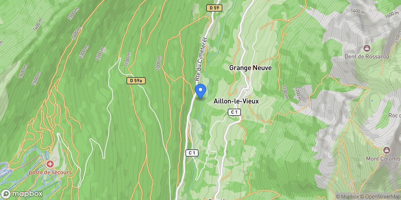 Map showing Aillon-le-Vieux, Auvergne-Rhône-Alpes, France.
