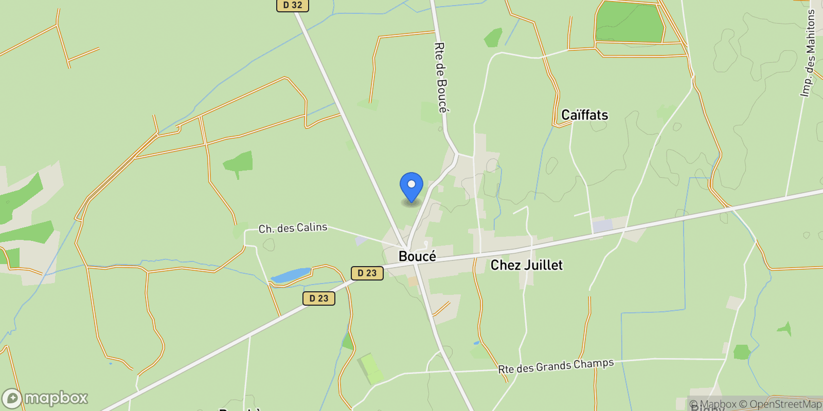 Map showing Boucé, Auvergne-Rhône-Alpes, France.