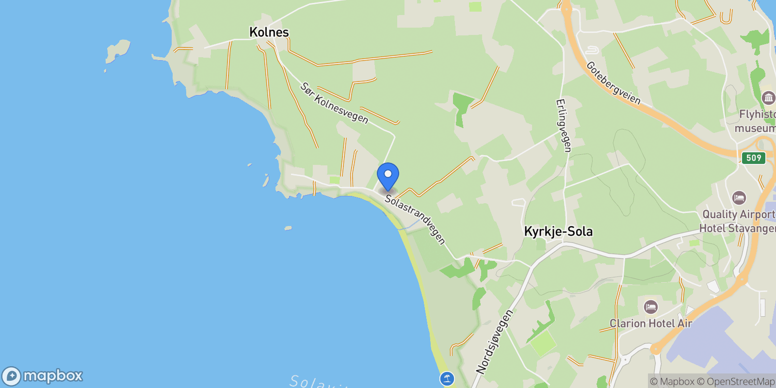 Map showing Solastrandvegen 153, 4050 Sola, Norway, Sola, Rogaland, Norway.