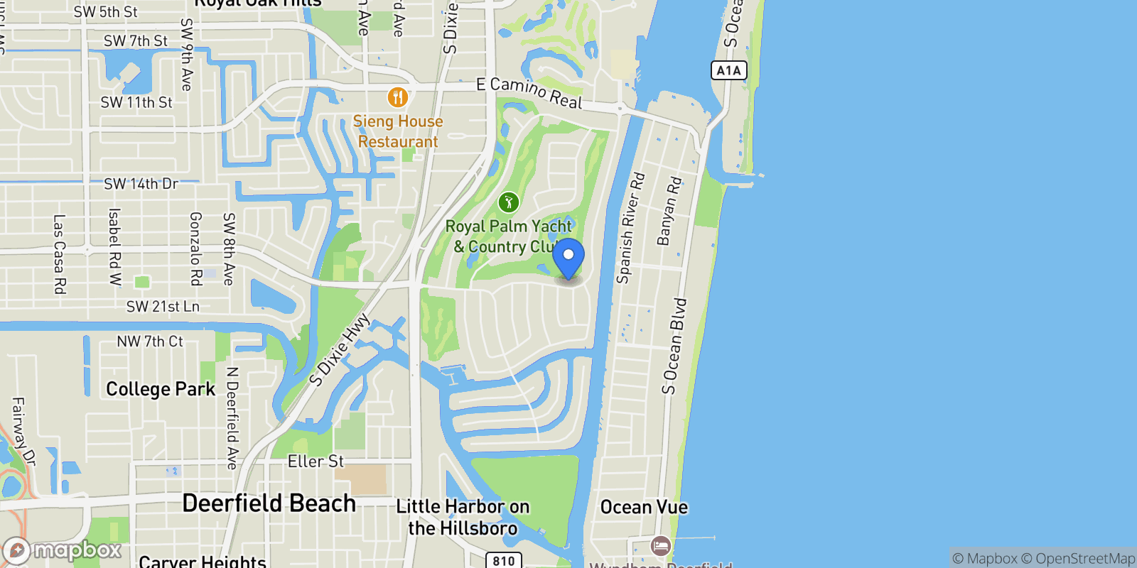 Map showing 471 Royal Palm Way, Boca Raton, Florida, United States.