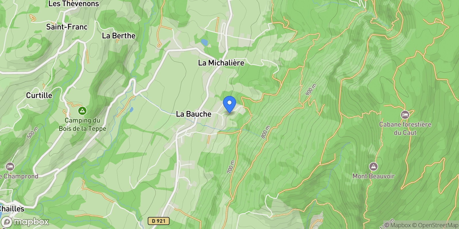 Map showing La Bauche, Auvergne-Rhône-Alpes, France.