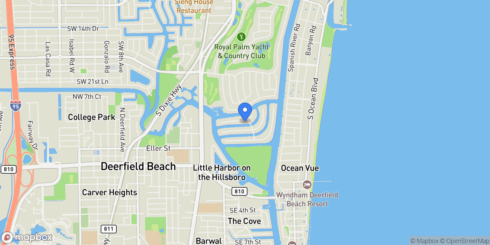 Map showing 298 W Key Palm Road, Boca Raton, Florida, United States.