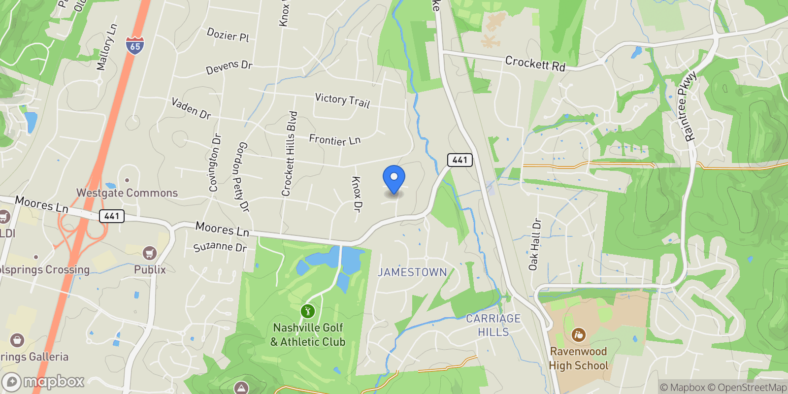 Map showing 8128 Boiling Springs Pl, Brentwood, TN, 37027, USA, Nashville, Tennessee, United States.