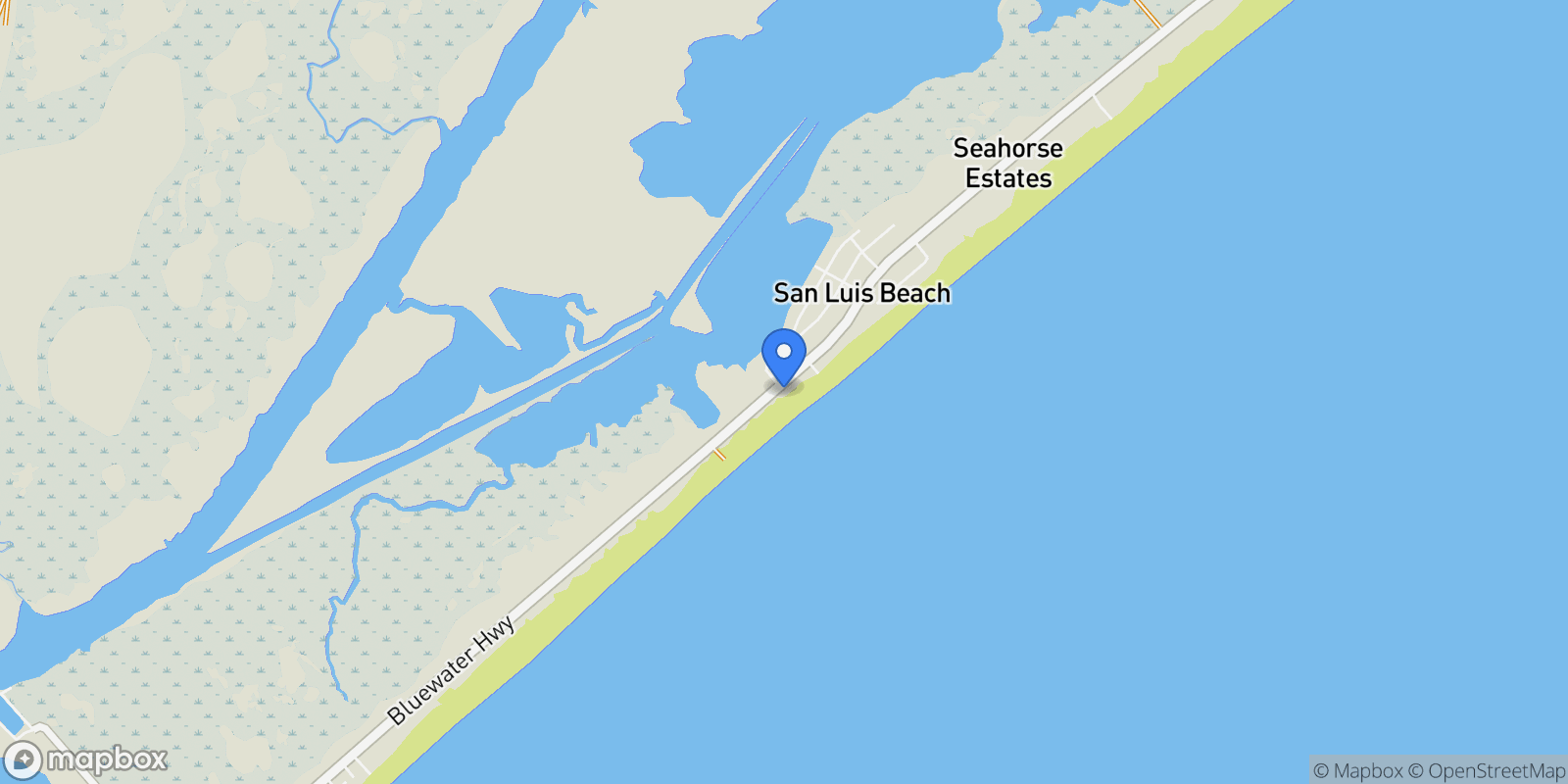 Map showing 4400 Blue Water Highway, Freeport, Texas, United States.