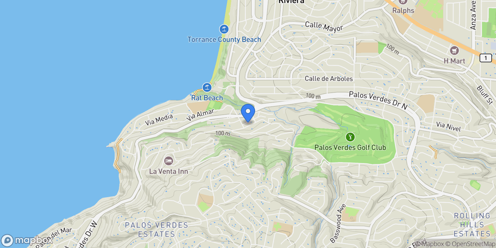 Map showing 2417 Vía Campesina , Palos Verdes Estates, CA 90274, Rolling Hills Estates, California, United States.