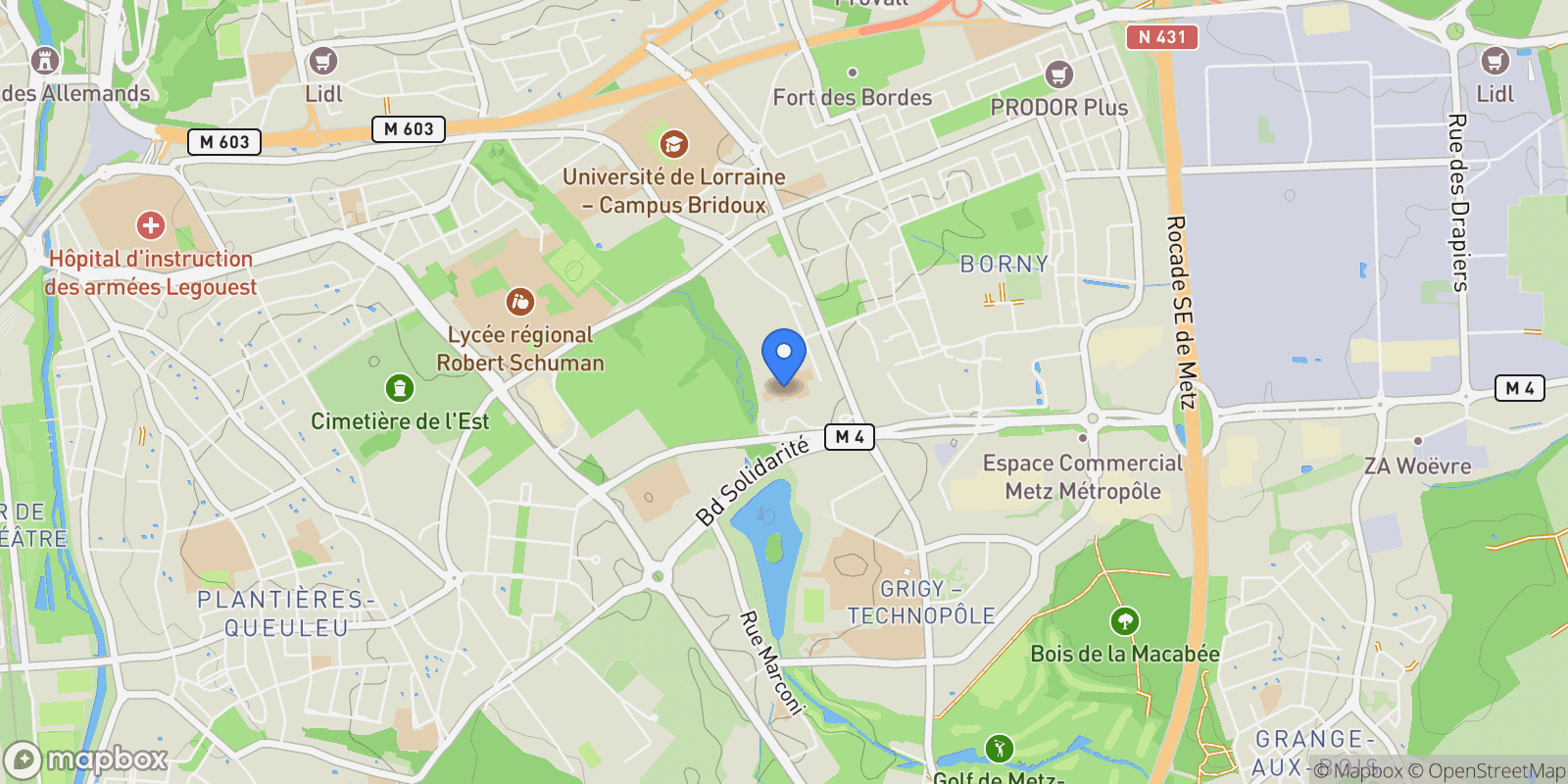 Map showing Metz, Grand Est, France.