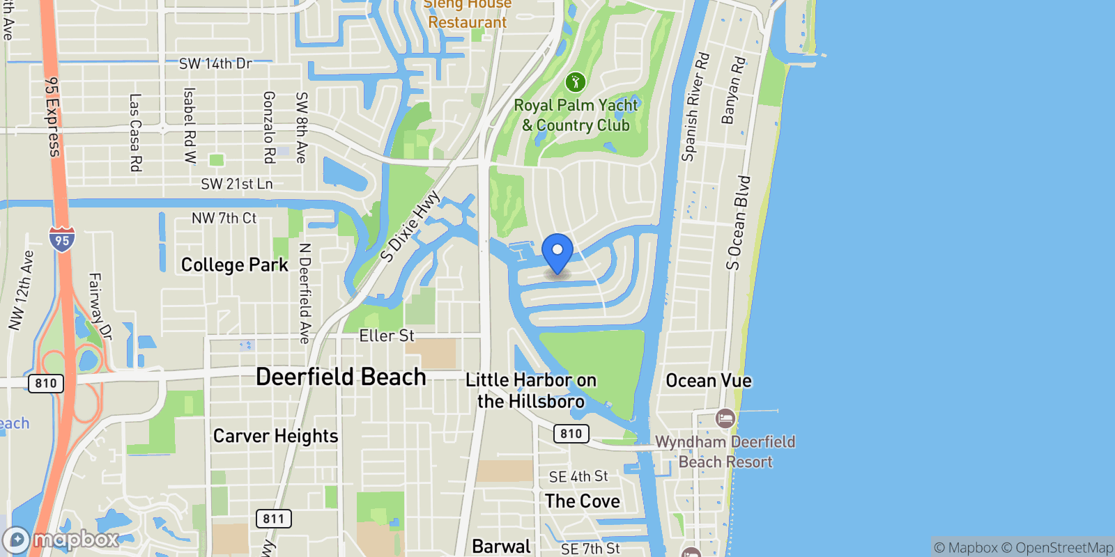 Map showing 224 W Key Palm Road, Boca Raton, Florida, United States.