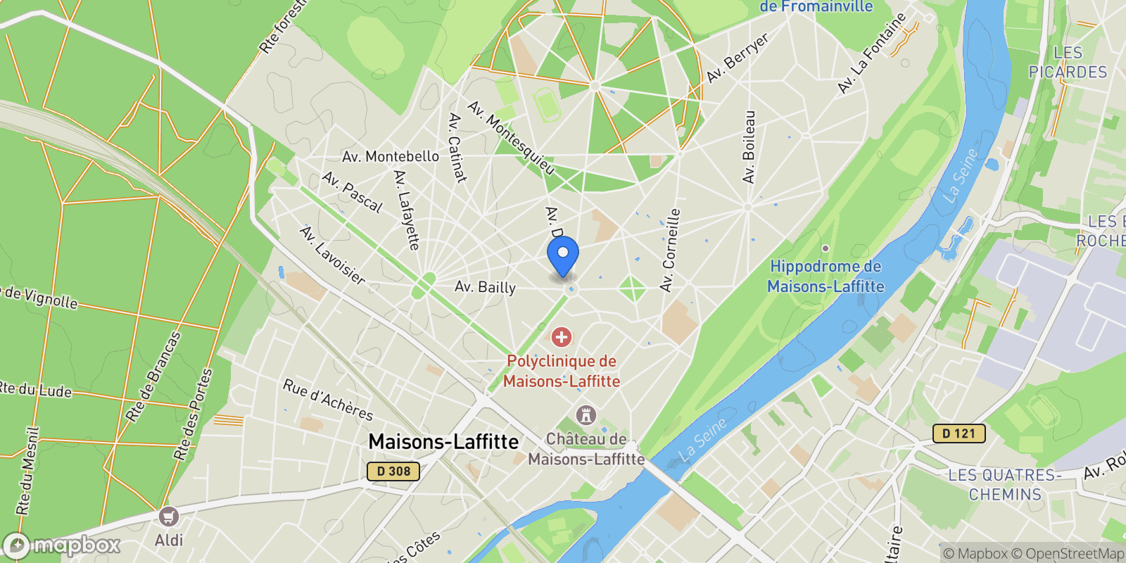 Map showing Maisons-Laffitte, Île-de-France, France.