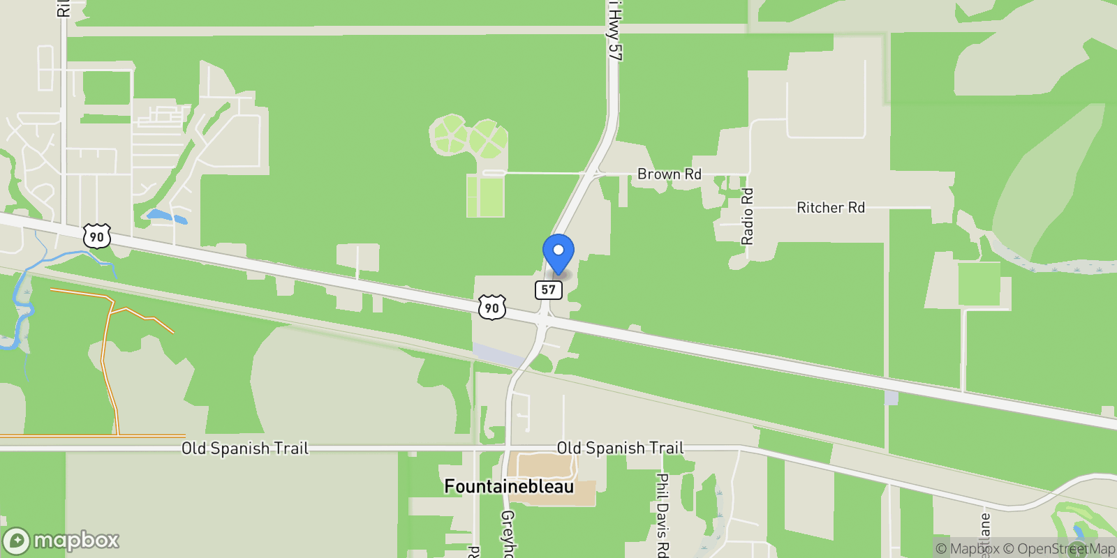 Map showing Ms 57, Ocean Springs, MS 39566, Ocean Springs, Mississippi, United States.