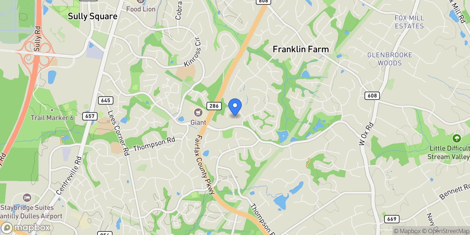 Map showing 3494 Audubon Cove, Oak Hill, VA 20171, Herndon, Virginia, United States.