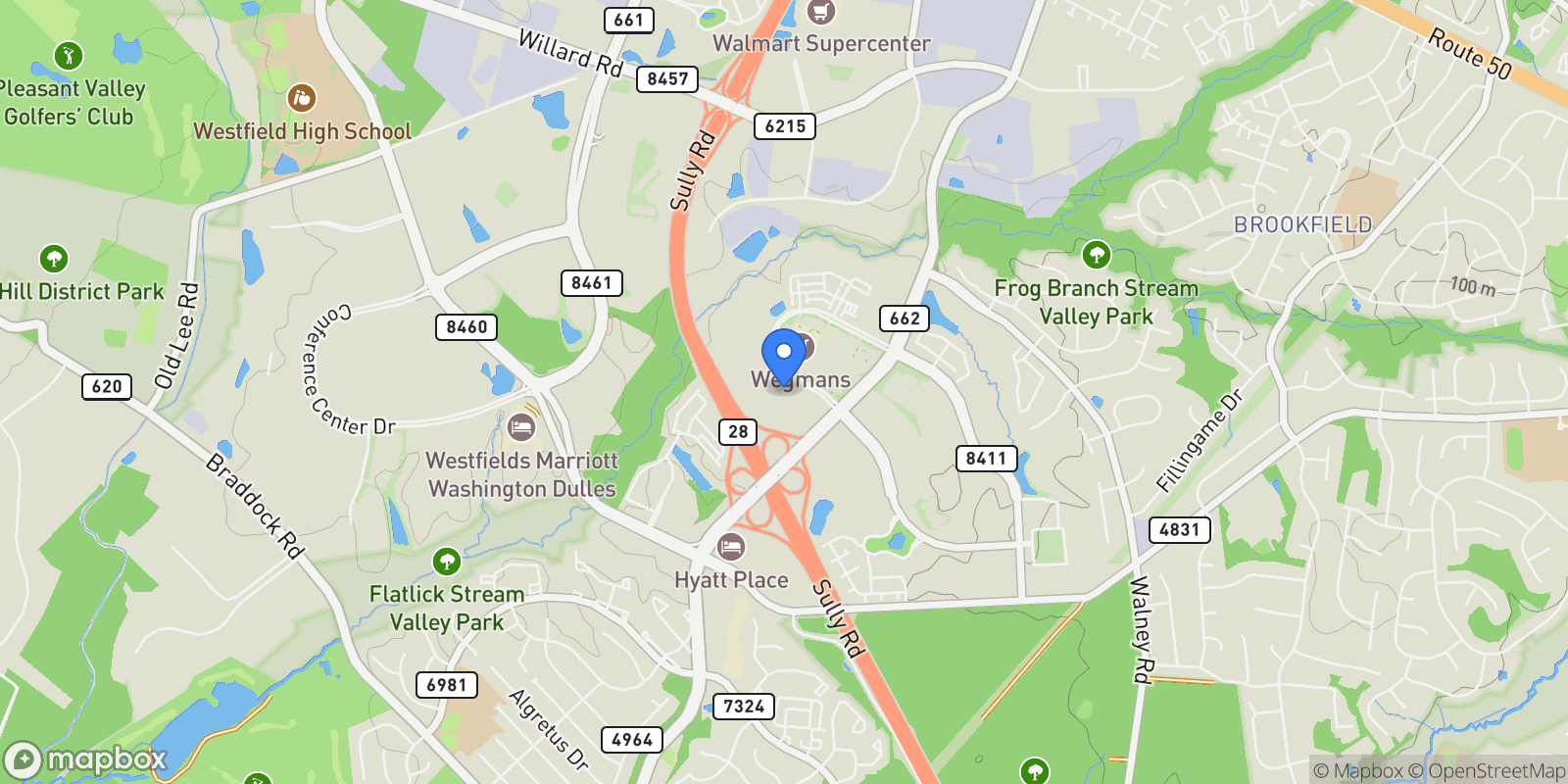 Map showing 4622 Fairfax Manor, Chantilly, VA 20151, Chantilly, Virginia, United States.