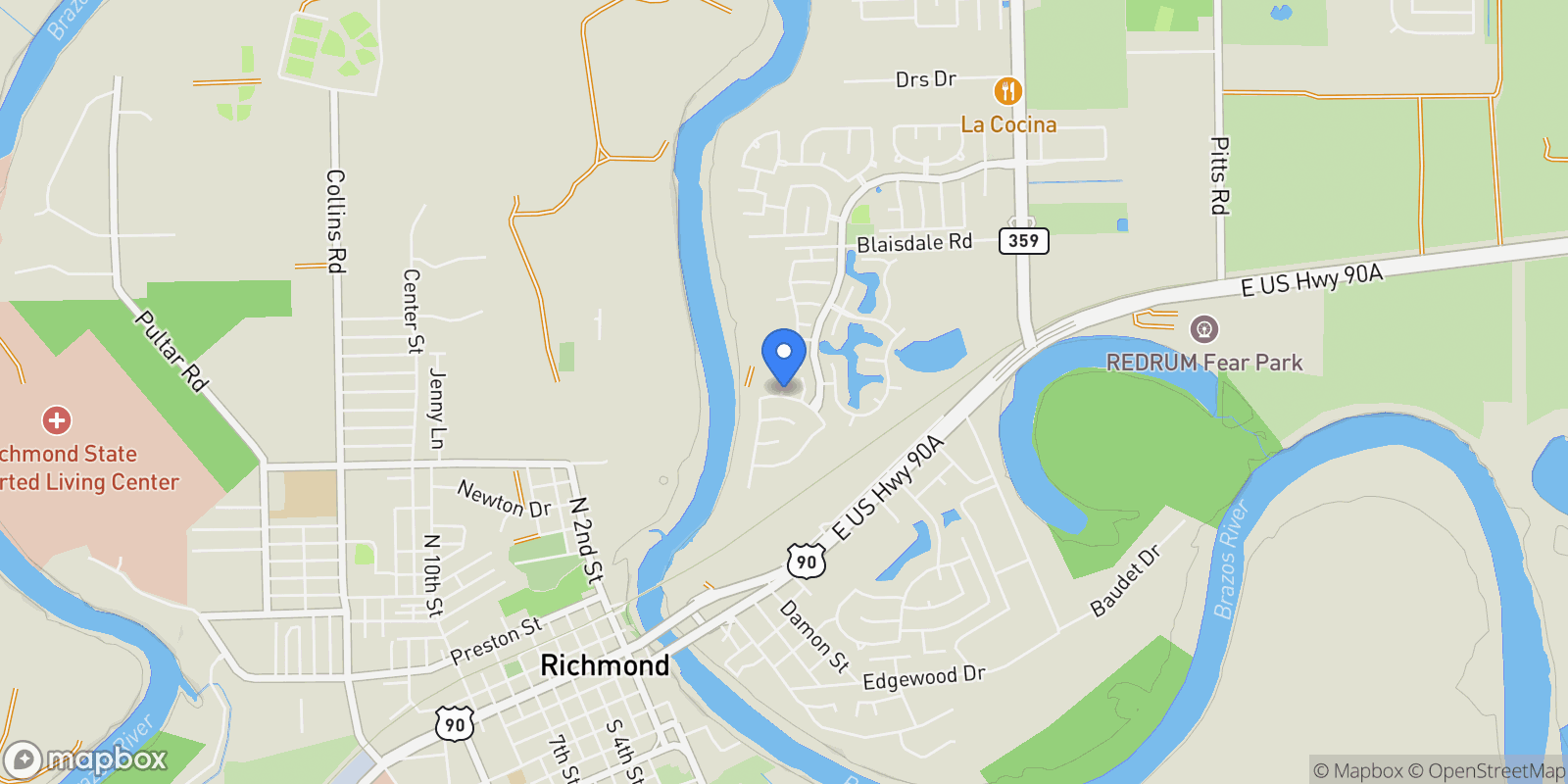 Map showing 88 Ivy Croft Court, Richmond, TX 77406, Richmond, Texas, United States.