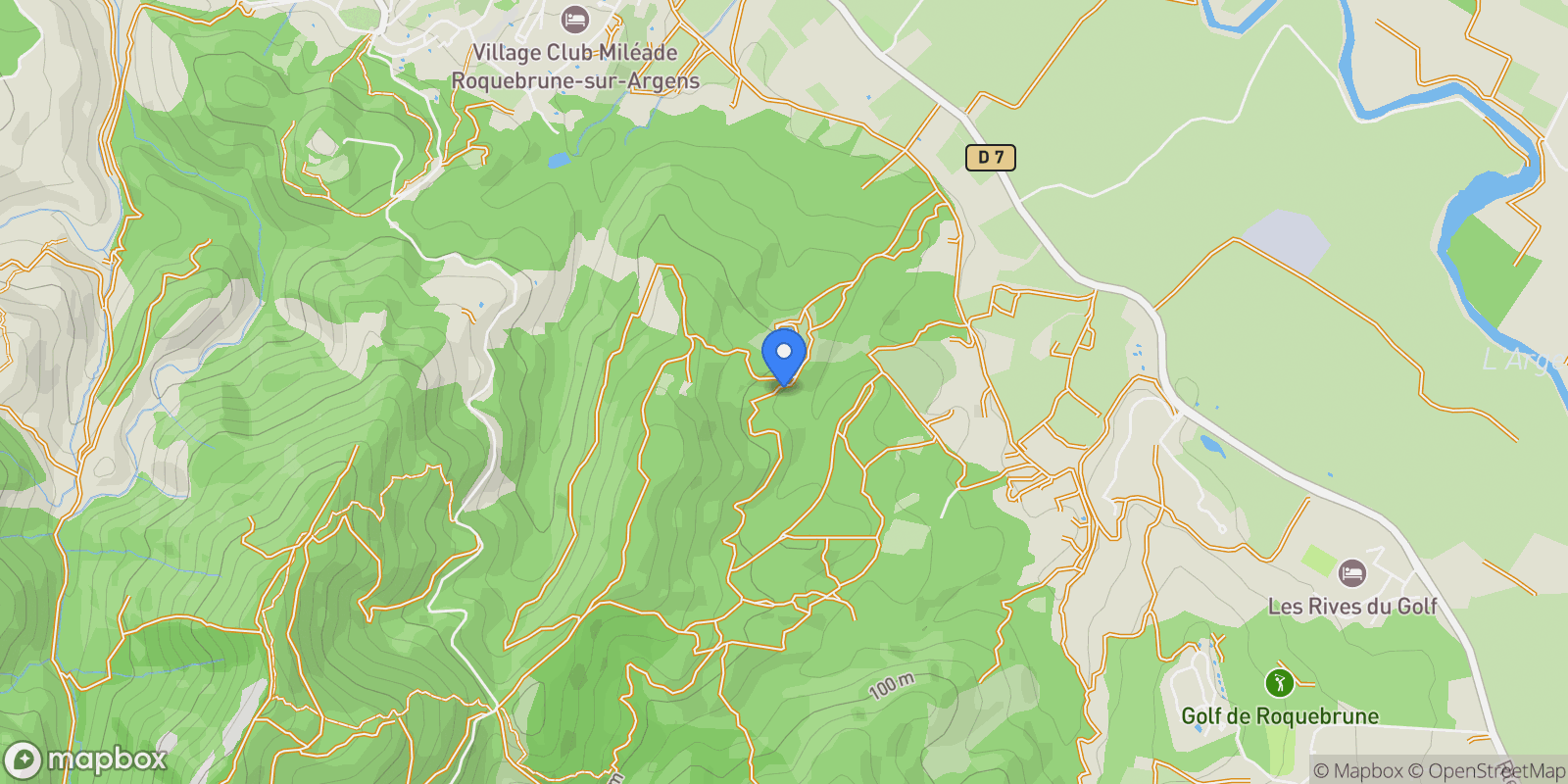 Map showing Roquebrune-sur-Argens, Provence-Alpes-Côte d'Azur, France.