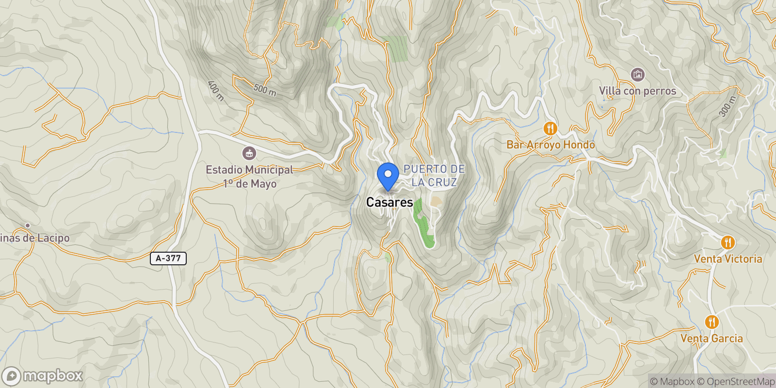 Map showing Casares, Andalusia, Spain.