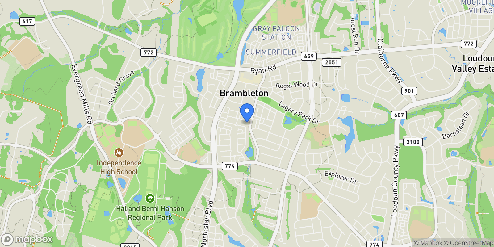 Map showing 22966 Cabral Terrace, Brambleton, VA 20148, Broadlands, Virginia, United States.