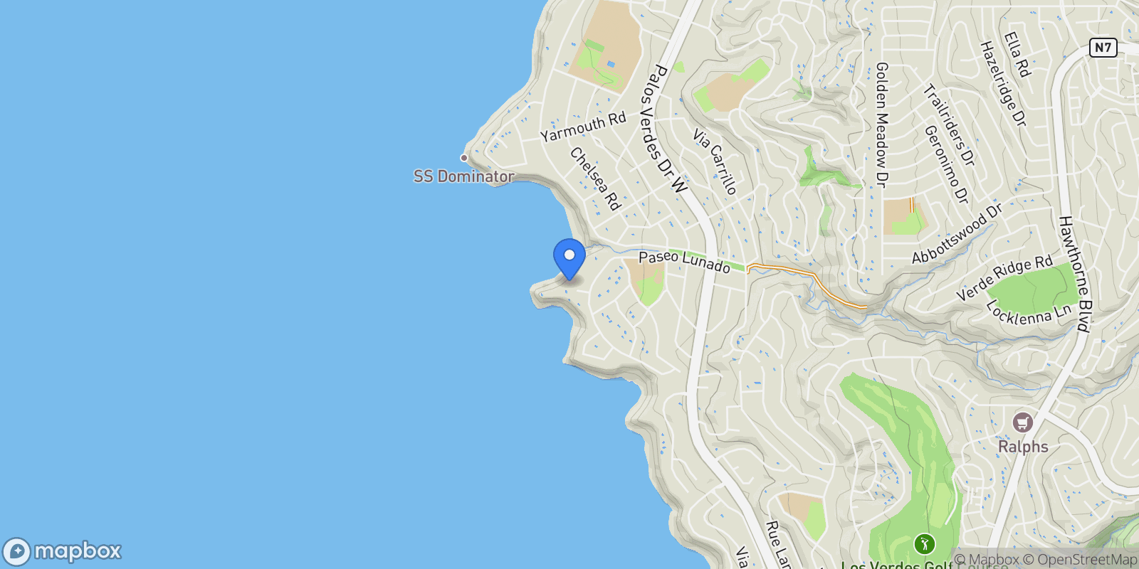 Map showing 2729 Vía Oleadas , Palos Verdes Estates, CA 90274, Rolling Hills Estates, California, United States.
