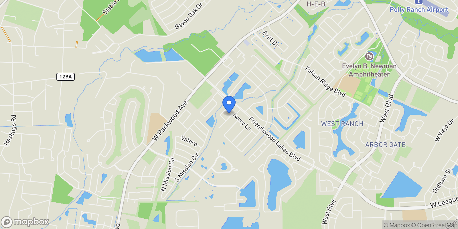 Map showing 1804 Anna Way, Friendswood, Texas, United States.