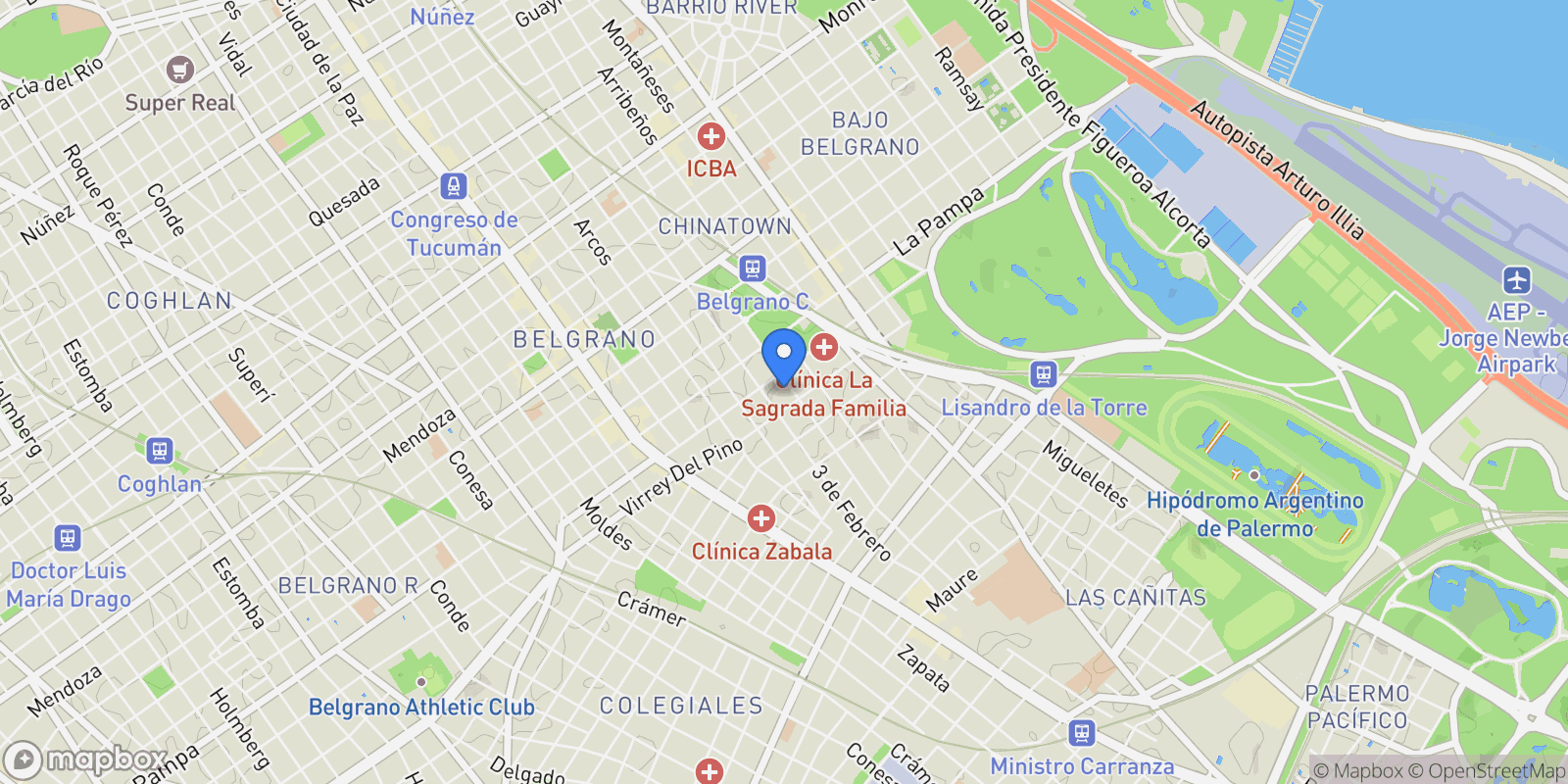 Map showing Stunning Duplex Apartment in Belgrano, Buenos Aires, B, Buenos Aires, Buenos Aires, Argentina.