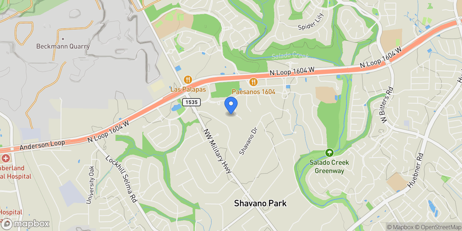 Map showing 203 Wellesley Landing, San Antonio, TX, 78231, USA, Shavano Park, Texas, United States.