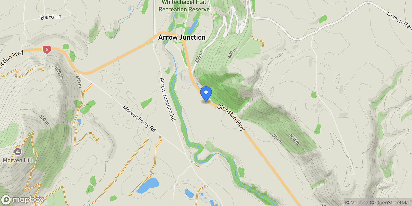 Map showing 1224 Gibbston Highway, Queenstown, OTA, Queenstown, Otago, New Zealand.