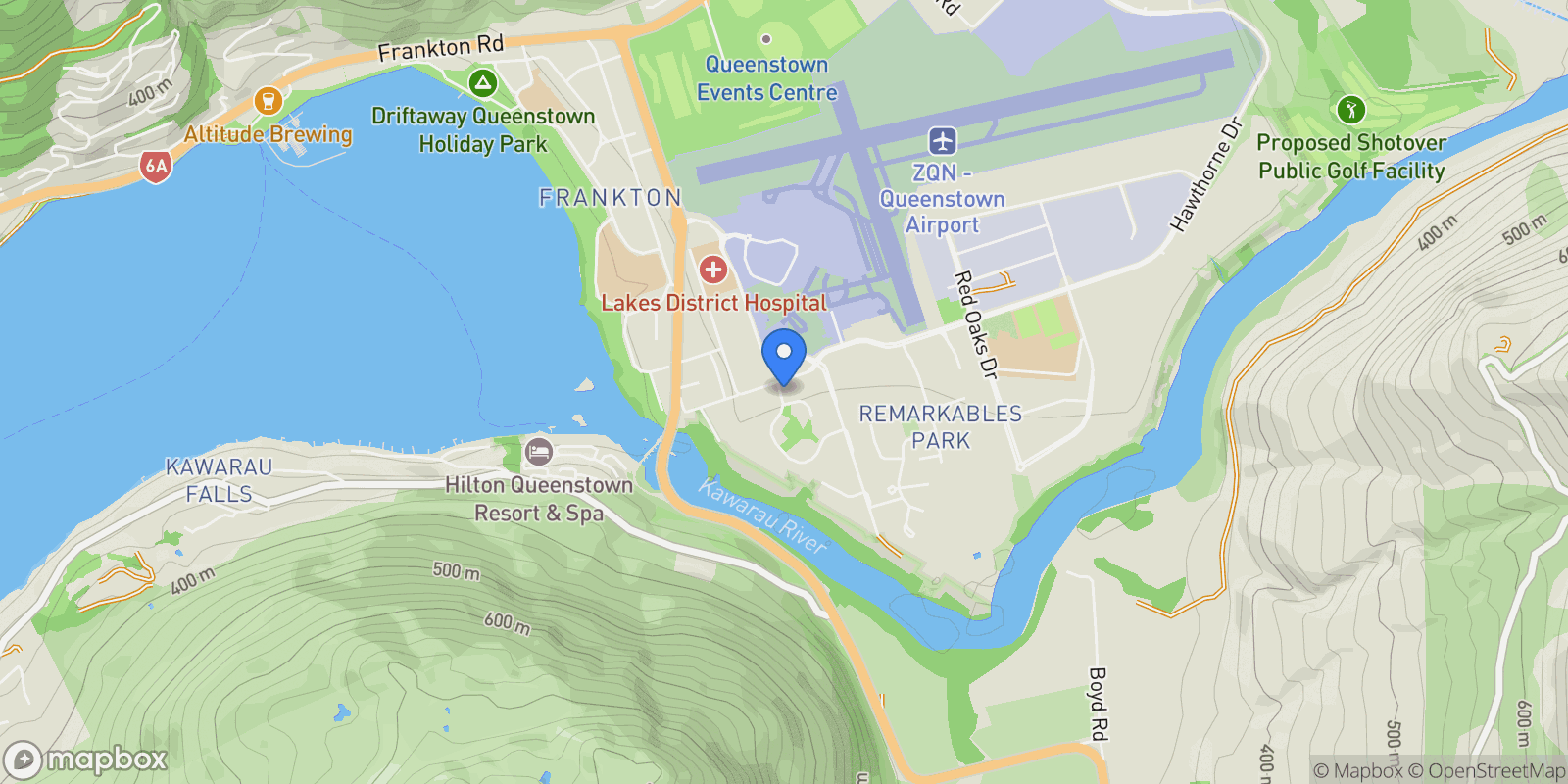 Map showing Tararua, Lot 1 Remarkables Ski Road, Queenstown, OTA, Speargrass Flat, Otago, New Zealand.